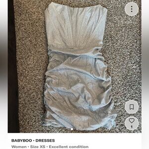 Babyboo Strapless Silver Dress